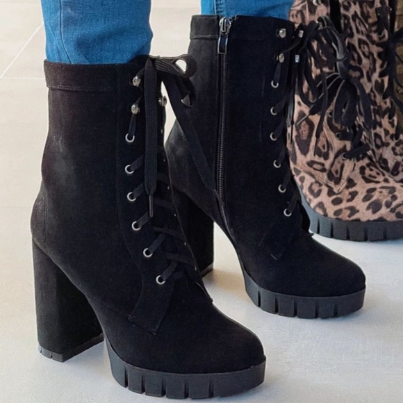 Just In 🖤 Black Faux Suede boots - Picture 2 of 2